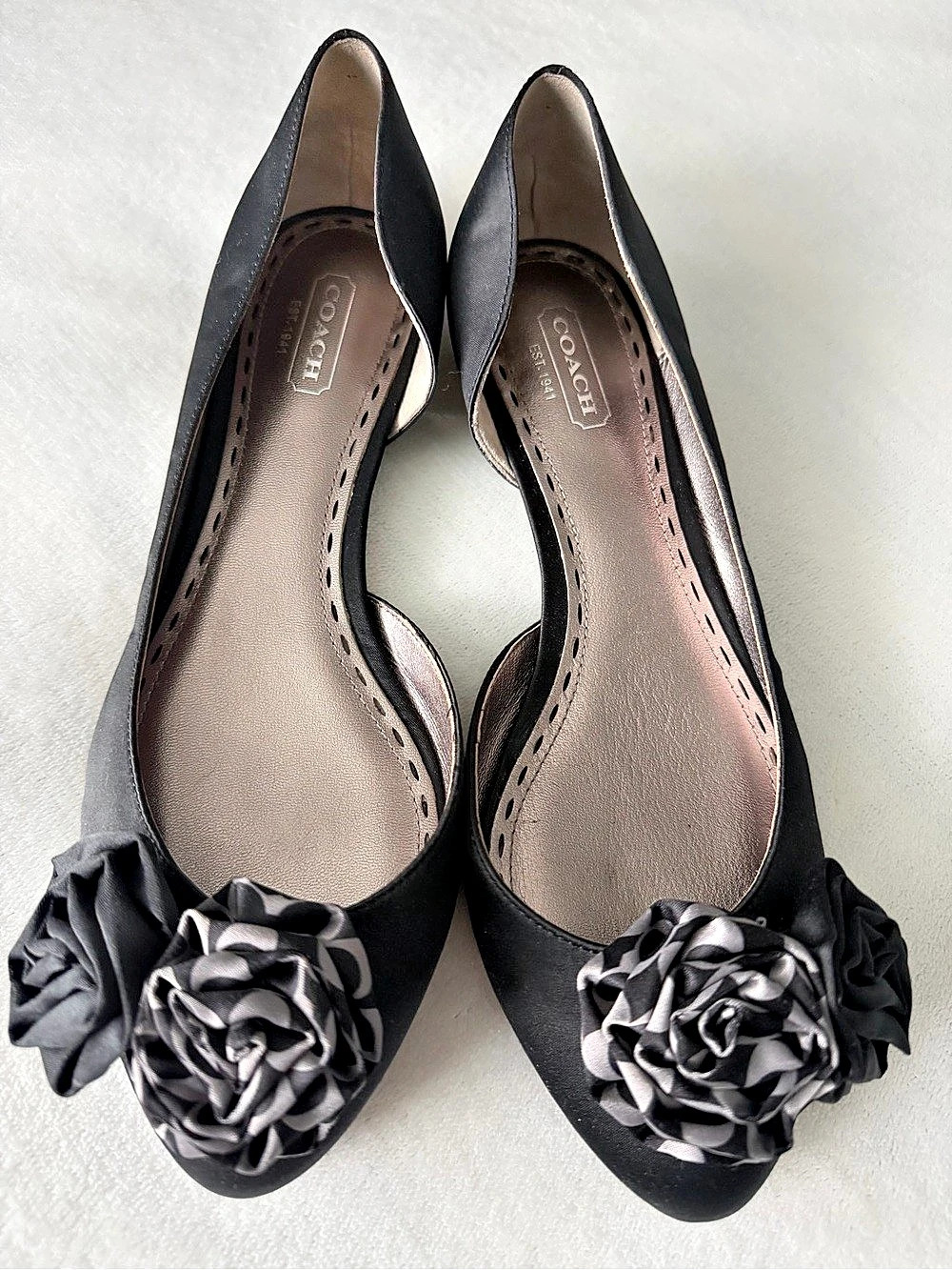 Coach Floral Platform Heels in Black & Gray US 7.5 N/A